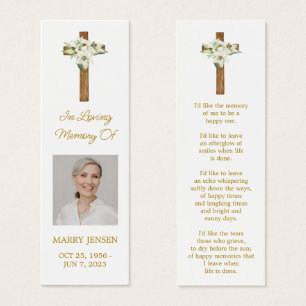 Cartes De Visite Marque-page de mémorial de funérailles de photo de