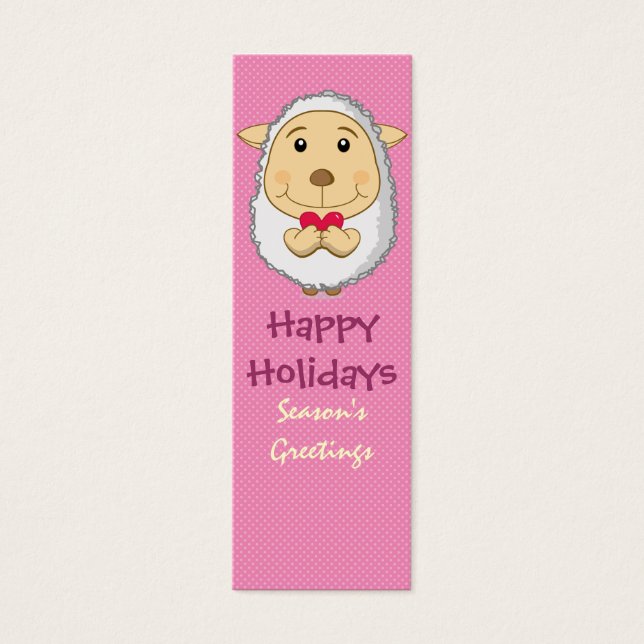 Cartes De Visite Marque-page Mouton Rose (Devant)