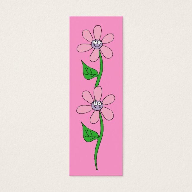 Cartes De Visite Marque-page pour filles Fleurs roses (Devant)