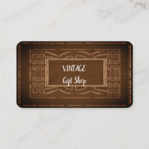 Cartes de visite marron rustique antique vintage v