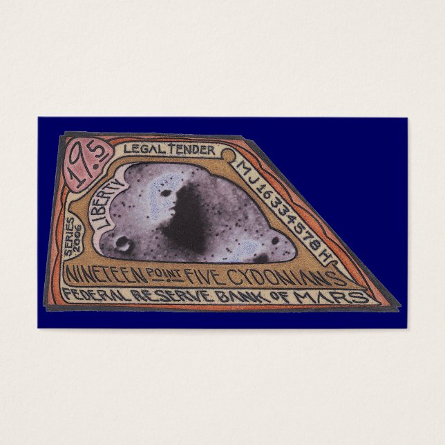 Cartes De Visite Martian $ 19 Point Cinq CYDONIENS Note (Devant)