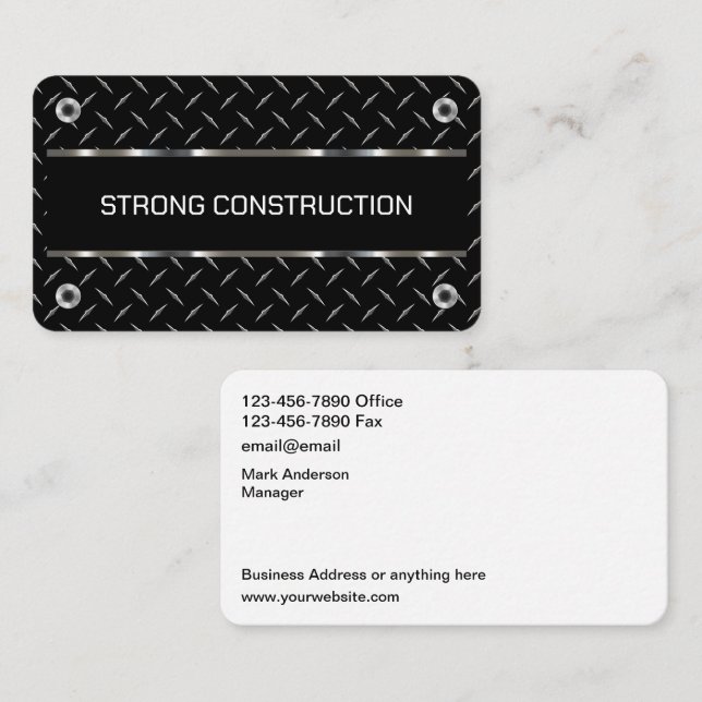 Cartes de visite masculines pour la construction (Devant / Derrière)