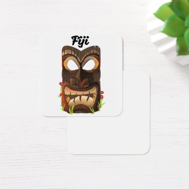 Cartes De Visite masque sculpté des Fidji (Bureau)