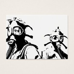 Cartes De Visite Masques de gaz dans le noir