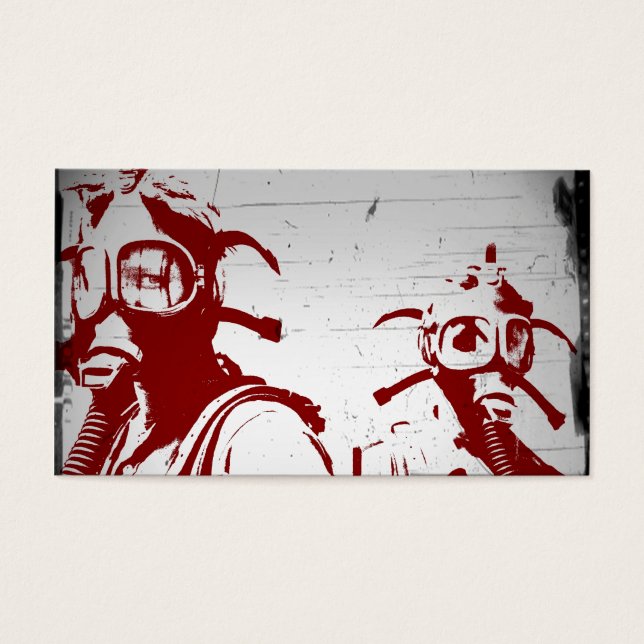 Cartes De Visite Masques de gaz rouge sang (Devant)