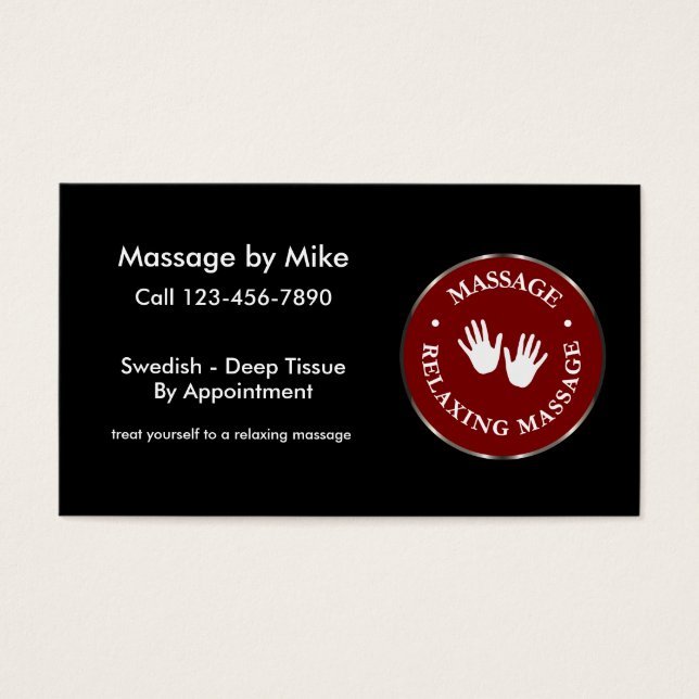 Cartes De Visite Massage moderne simple (Devant)