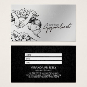 Cartes De Visite Massage Thérapie Guérison Mains Énergie Spa Bien-ê