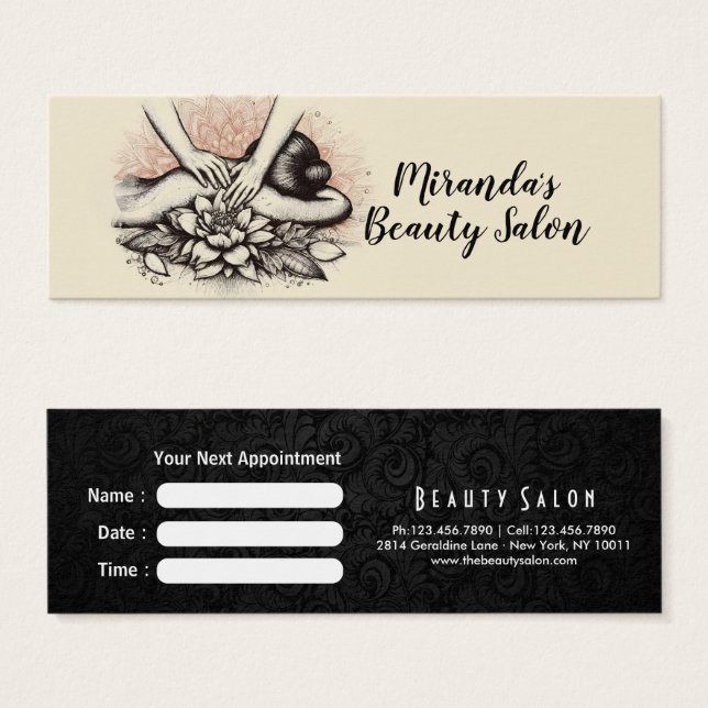 Cartes De Visite Massage Thérapie Guérison Mains Énergie Spa Bien-ê (Devant & derrière)