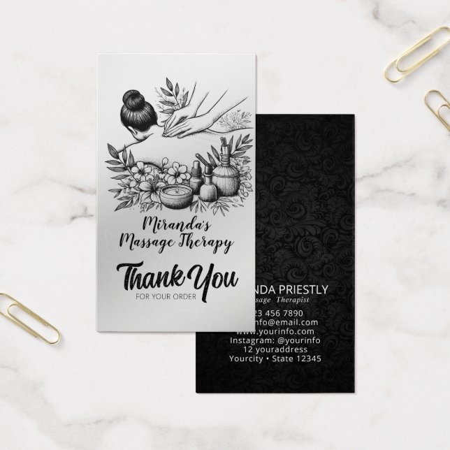 Cartes De Visite Massage Thérapie Guérison Mains Énergie Spa Bien-ê (Bureau)