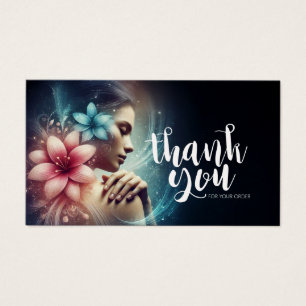 Cartes De Visite Massage Thérapie Healing Mains Spa d'énergie Merci