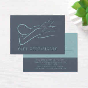 Cartes De Visite Massage Therapist Gift Certificate 