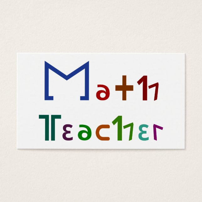 Cartes De Visite Math Teacher (Devant)