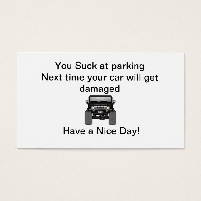 Cartes De Visite mauvais stationnement (Devant)