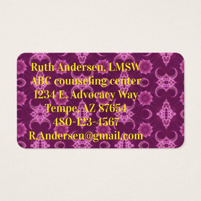 Cartes De Visite Mauve pour vous (Devant)