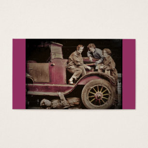 Cartes De Visite mécaniciens automobiles de fille des années 1920