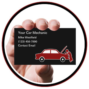 Cartes de visite mécaniques de voiture mobile simp