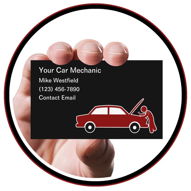Cartes de visite mécaniques de voiture mobile simp (Créateur téléchargé)