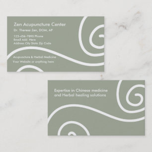 Cartes de visite médicales d'acupuncture