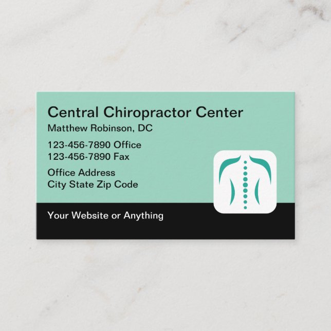 Cartes de visite médicales de chiropracteur thème  (Devant)