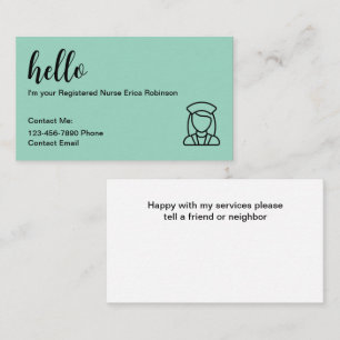 Cartes de visite Médicales de contact infirmière a