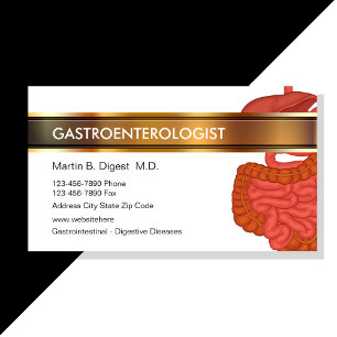 Cartes de visite médicales de gastroentérologie