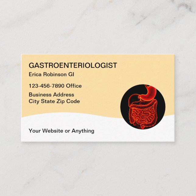 Cartes de visite médicales de gastroentérologue (Devant)