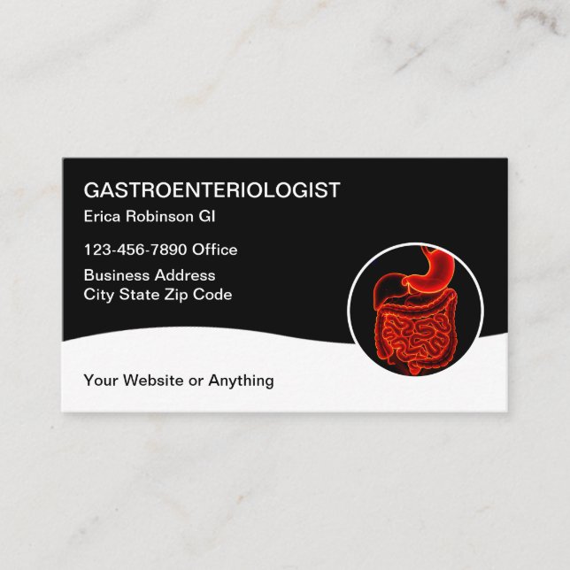 Cartes de visite médicales de gastroentérologue  (Devant)