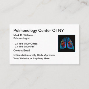 Cartes de visite médicales de pneumologue