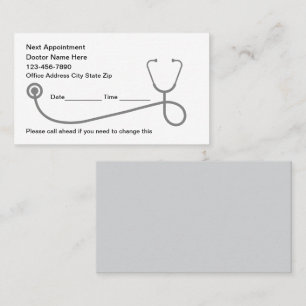 Cartes de visite Médicales de rappel de nomination