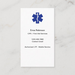 Cartes de visite médicales de secourisme RCR