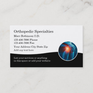 Cartes de visite médicales de spécialiste en ortho