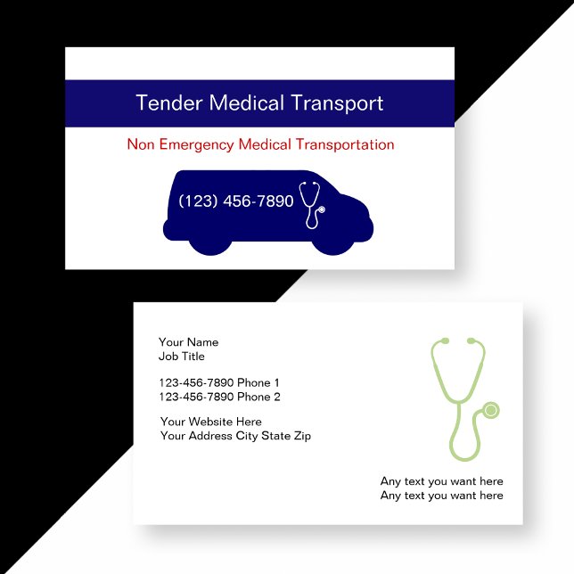 Cartes de visite Médicales des transports (Créateur téléchargé)
