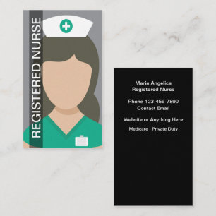 Cartes de visite médicales d'infirmière diplômée