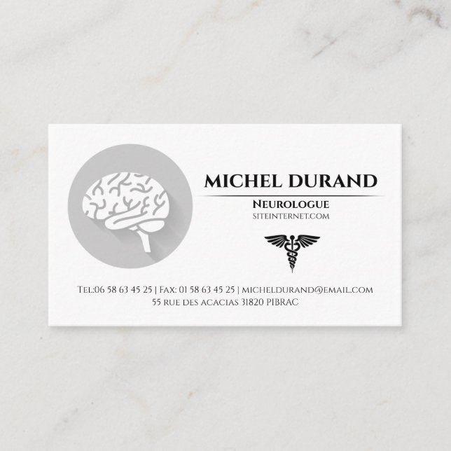 Cartes de visite Médicales Neurologue (Devant)