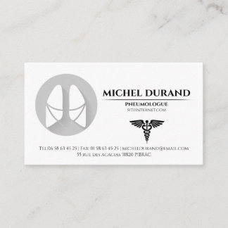 Cartes de visite Médicales pneumologue