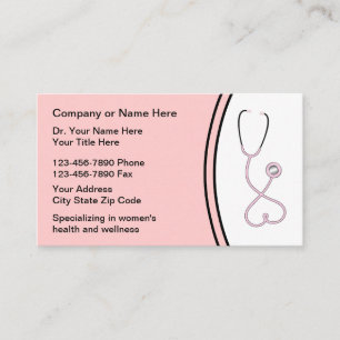Cartes de visite médicales pour la santé des femme