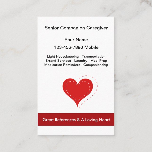 Cartes de visite médicales pour soignants seniors (Devant)