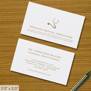 Cartes de visite Médicales simples et élégants