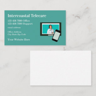 Cartes de visite médicales Thème de téléconsultati