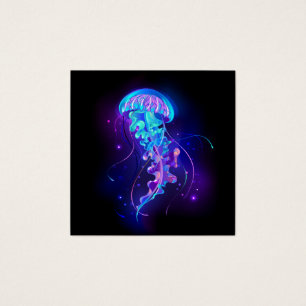 Cartes De Visite Méduse vibrante aux couleurs lumineuses