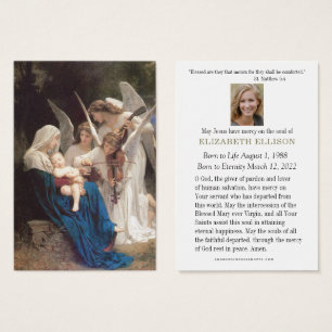 Cartes De Visite Mémorial catholique Vierge Anges Jésus