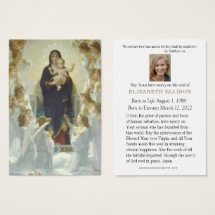 Cartes De Visite Mémorial catholique Vierge Anges Jésus