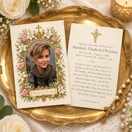 Cartes De Visite Mémorial de funérailles catholiques Requiescat in