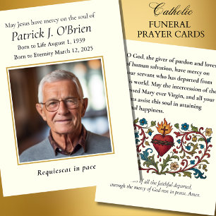 Cartes De Visite Mémorial de prière funéraire catholique du Sacré-C