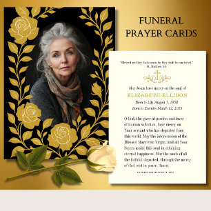 Cartes De Visite Mémorial des funérailles catholiques Prière Rose