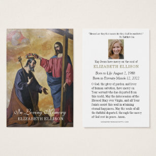 Cartes De Visite Mémorial funéraire catholique Jésus Saint Joseph