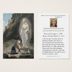 Cartes De Visite Mémorial funéraire catholique Lourdes St Bernadett