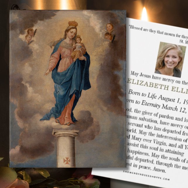 Cartes De Visite Mémorial funéraire catholique Vierge Marie Jésus (Créateur téléchargé)