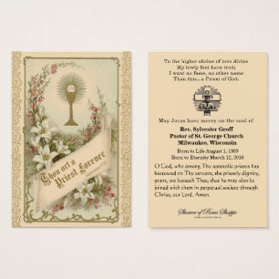 Cartes De Visite Mémorial funéraire du prêtre catholique