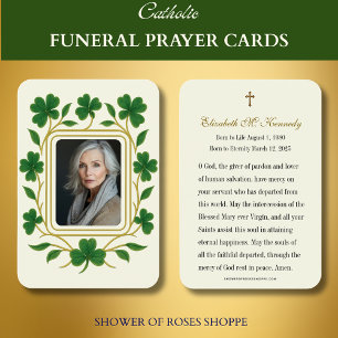 Cartes De Visite Mémorial funéraire irlandais Shamrock vert et or
